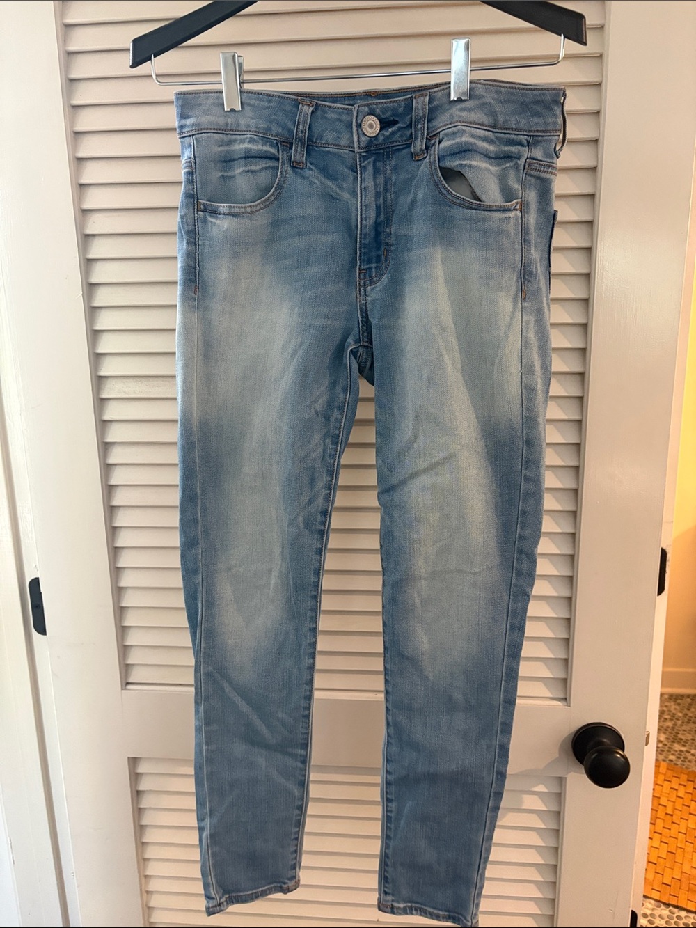 American Eagle Outfitters Women's Light Blue Skinny Jeans